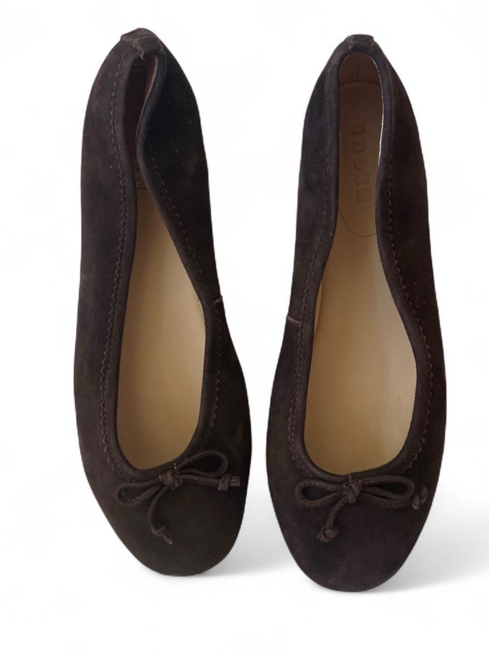 Boden Brown Suede Ballet Flats with Bow